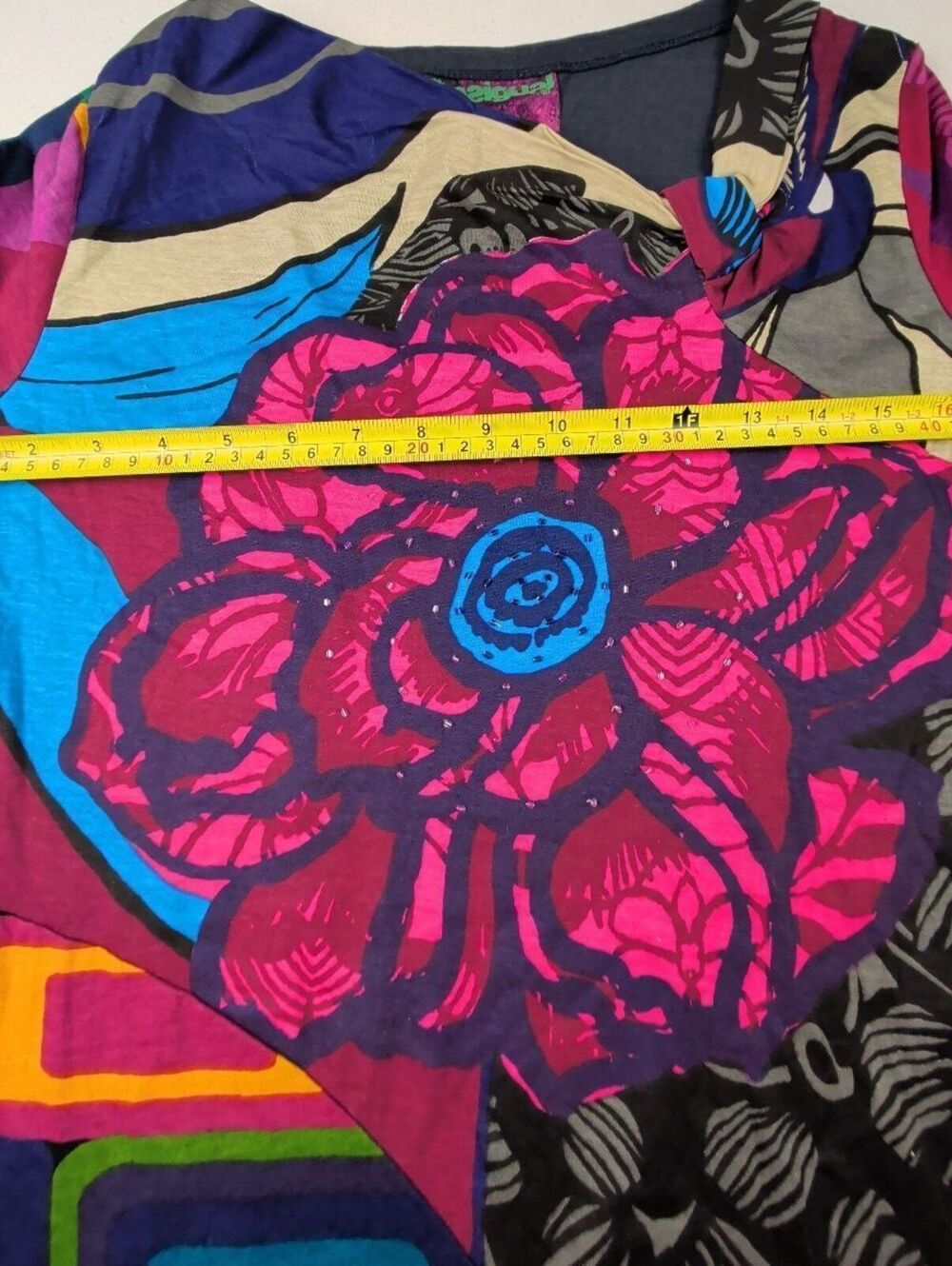 Desigual Vintage Y2K Patchwork Floral Knit Long Sleeve Top Large - Picture 11 of 13